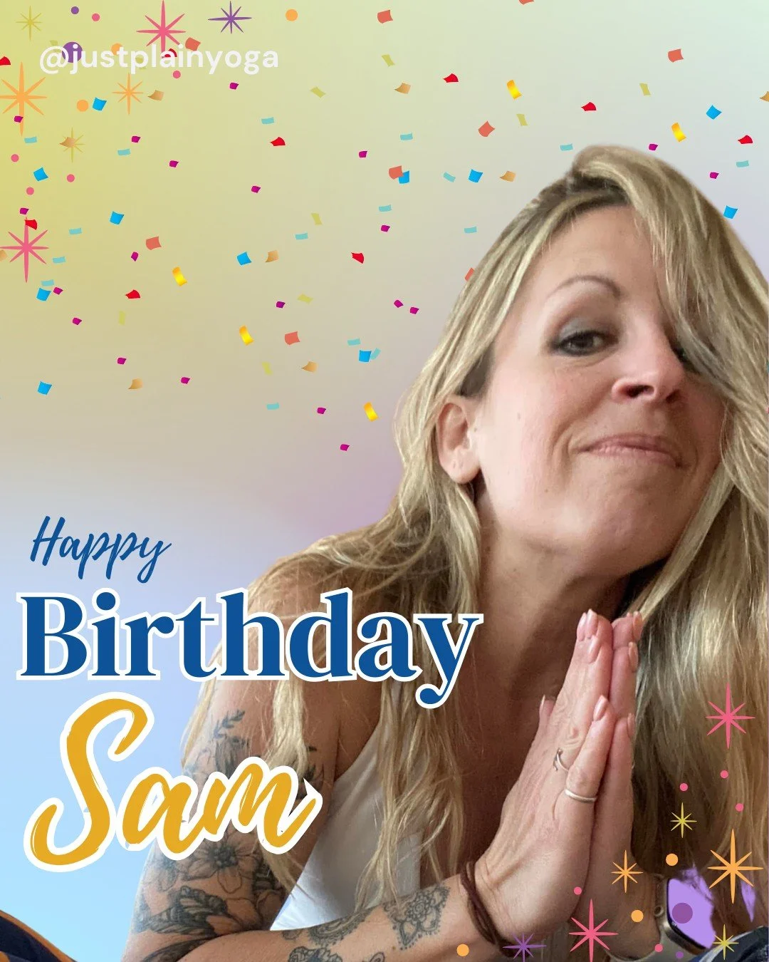 Happy Birthday, Sam! 
Today, we&rsquo;re celebrating Samantha Carney, a dedicated teacher, lifelong athlete, and true inspirer! With 16 years of yoga teaching and a background in competitive cycling and marathon running, Sam brings strength, energy, 