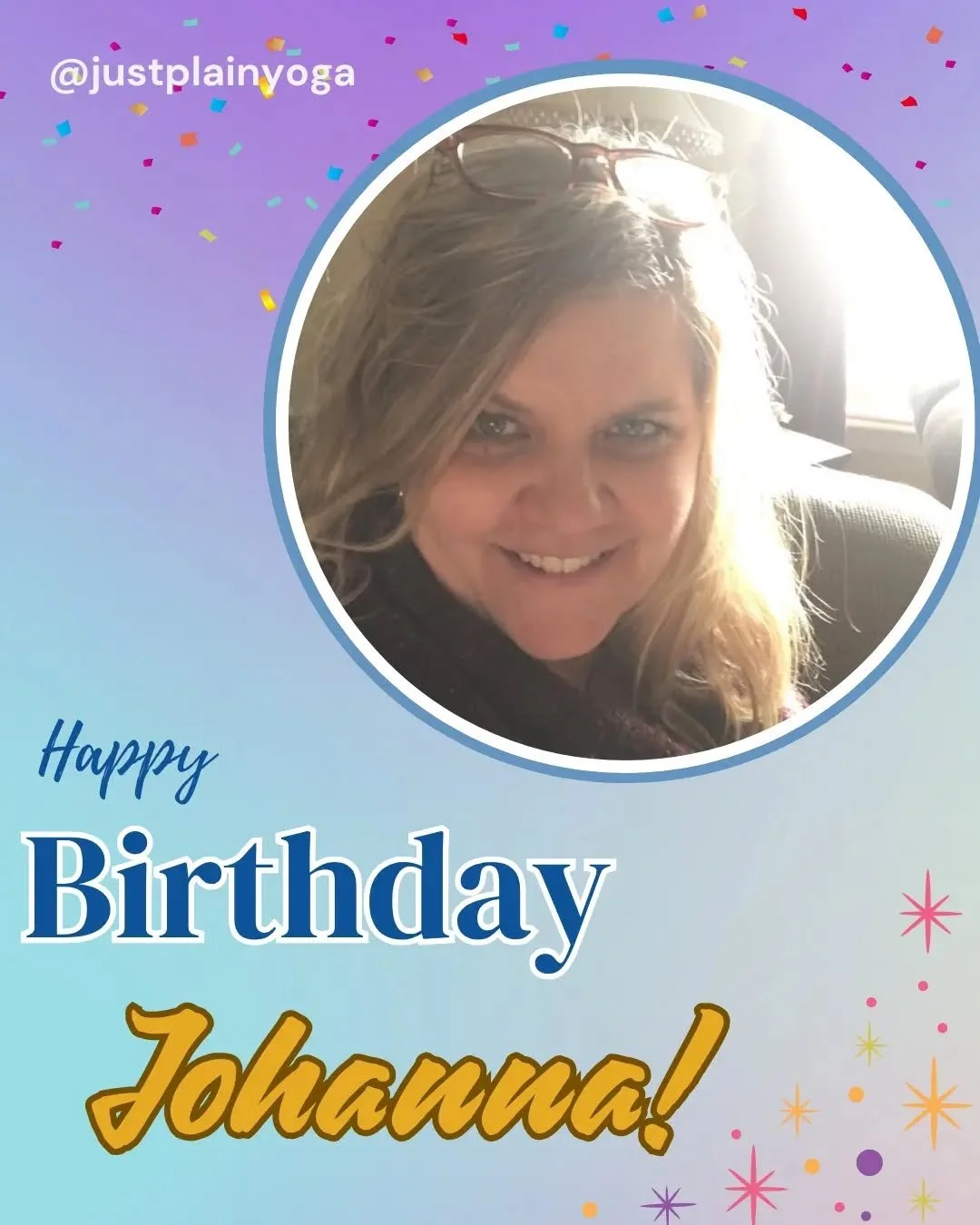 🎉 Happy Birthday, Johanna! 
Join us in celebrating Johanna Geister, MS, RN, RYT-200, a compassionate teacher, restorative nurse, and advocate for radical self-care. 

With over 30 years in healthcare, Johanna blends her expertise as a yoga teacher, 
