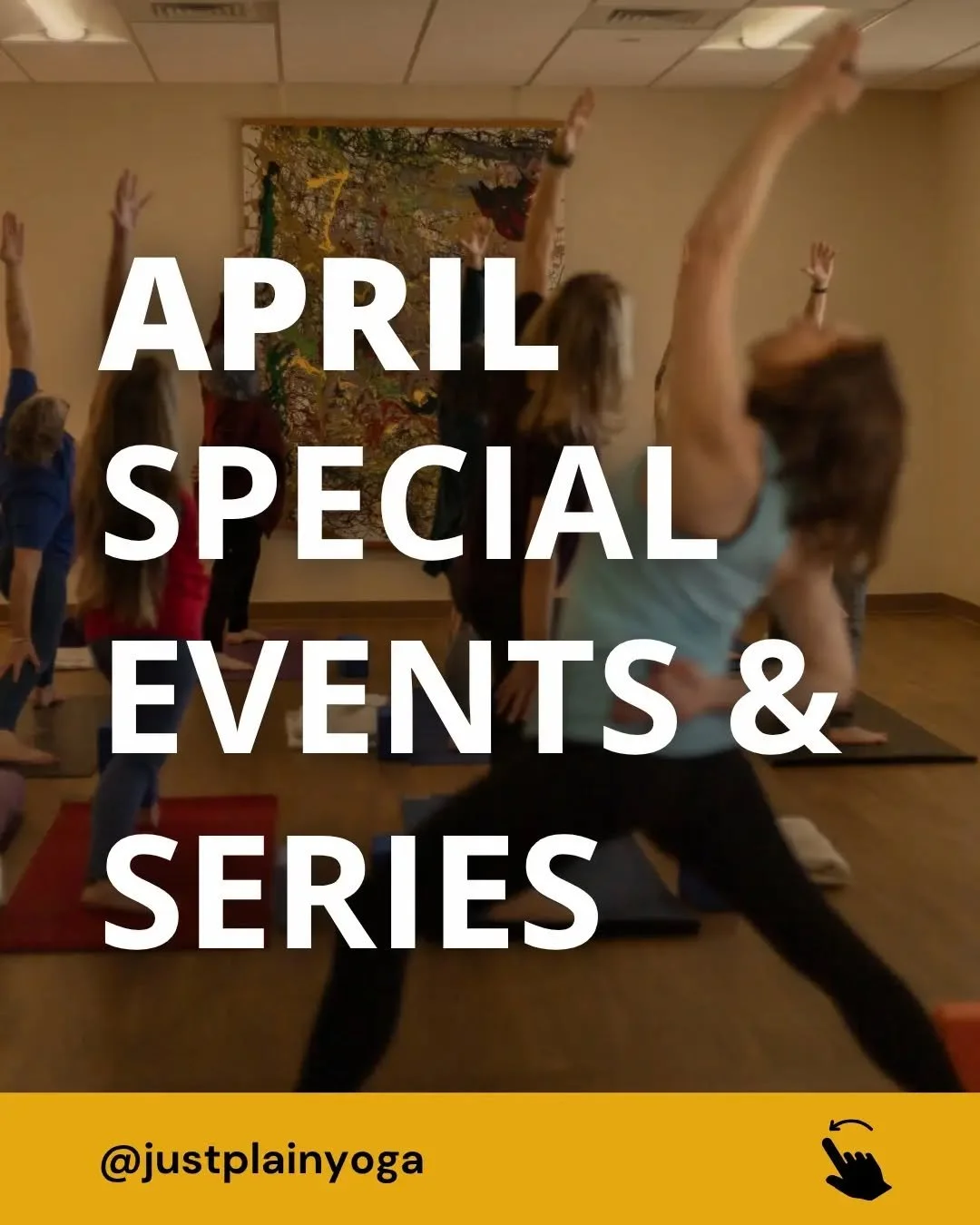 April at Just Plain Yoga 

April invites us into play, self-expression, imagination, and fresh energy.

This month, we&rsquo;re exploring practices that support renewal, expression, nervous system care, and community connection &mdash; on and off the