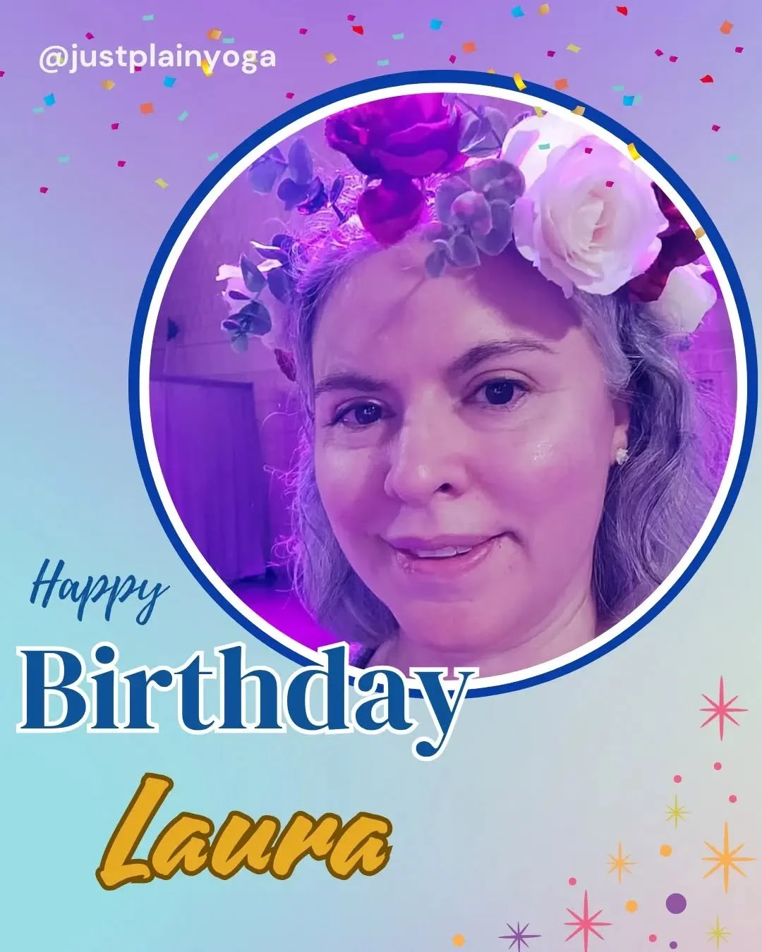Happy birthday, Laura!⁠
⁠
Thank you for your creativity and all you do for our yogic community!⁠
⁠
Hope you have a wonderful day!⁠