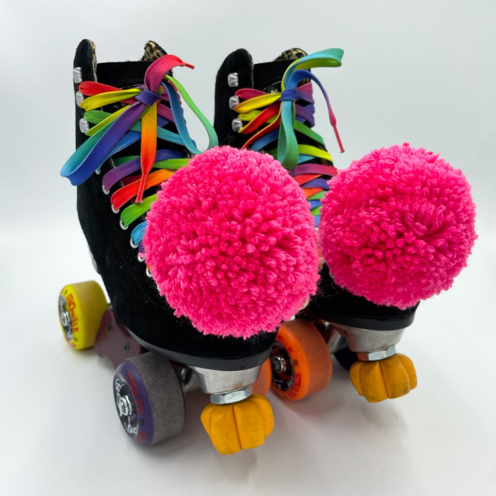 Hot Pink Skate Poms — The Solar Roller Shop