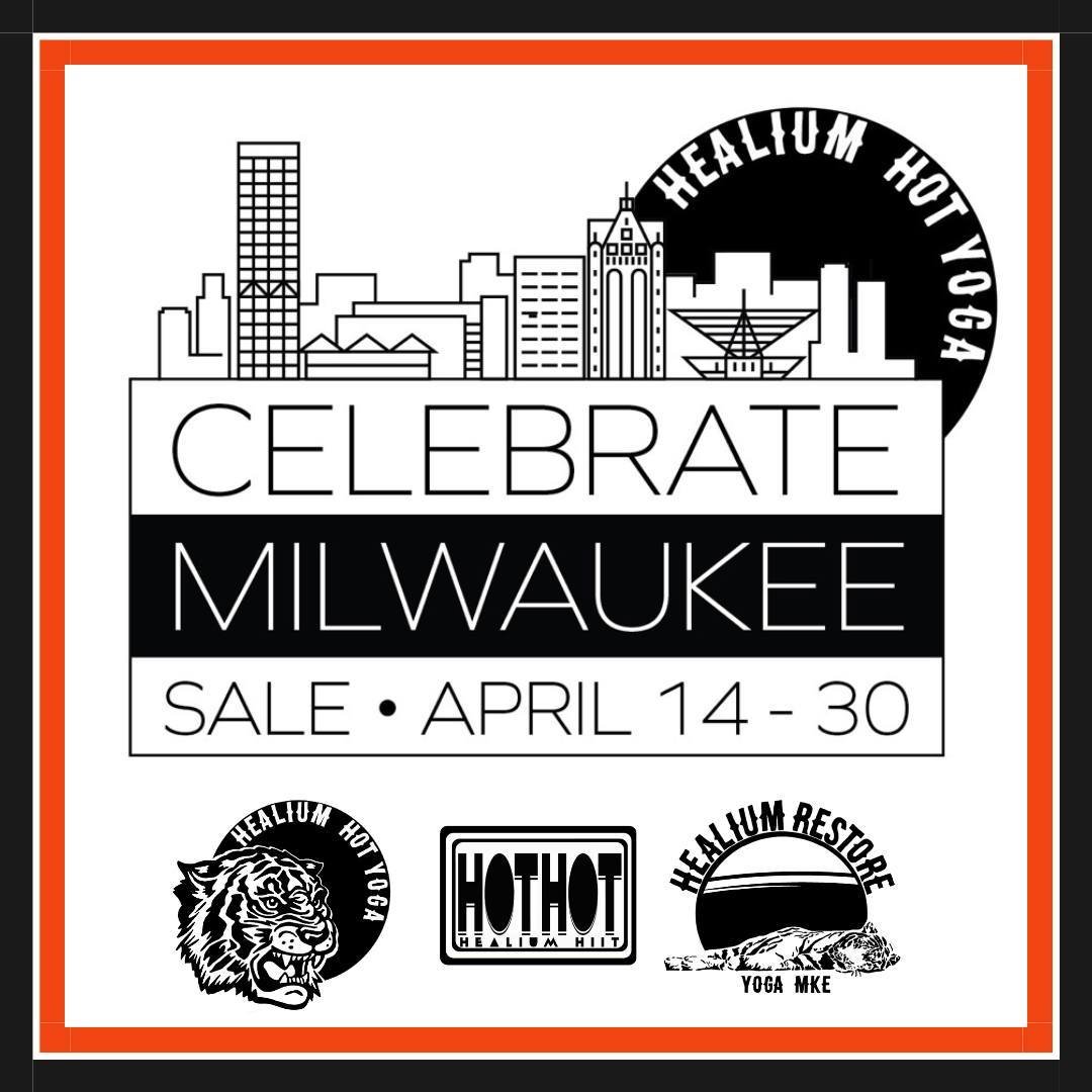 🙌Celebrate MKE Sale🙌

Sale on packages ends April 30th! 

5 packs for $100 (regularly $105)
10 packs for $170(regularly $180)
20 packs for $260 (regularly $280)
Month of Unlimited Yoga (not autopay) for $140 (regularly $150)
Month of Unlimited HIIT