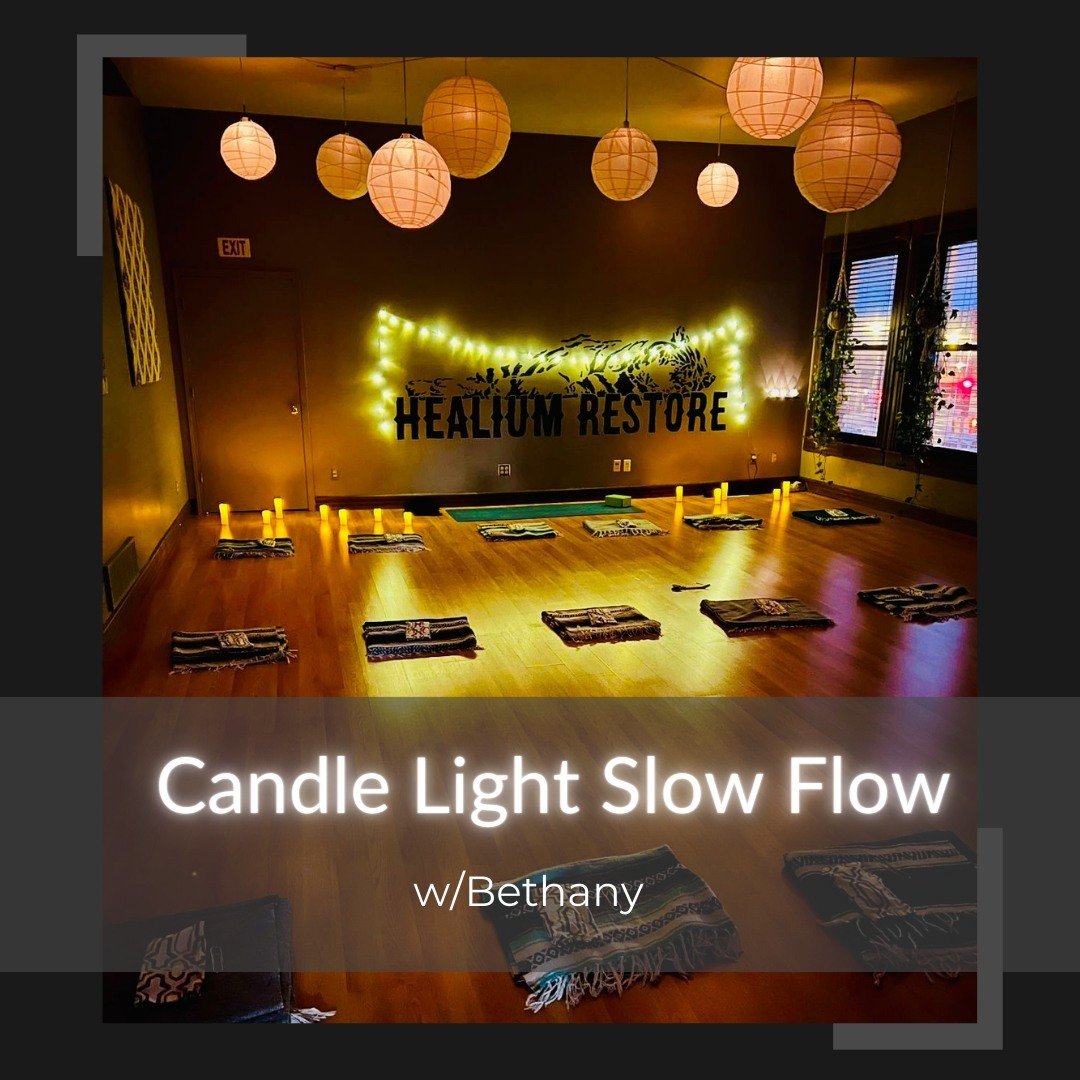 🕯️Candle Light Slow Flow🕯️

Join Bethany on Friday May 3rd from 6:00-7:15 pm at Healium Restore for a slower paced flow class with true intention to connect to body and breath. This class will be dimly lit by the glow of candles to invite in a calm