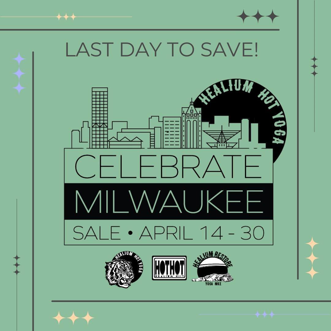 Celebrate MKE Sale

Today is the last day to save on packages! 

5 packs for $100 (regularly $105)
10 packs for $170(regularly $180)
20 packs for $260 (regularly $280)
Month of Unlimited Yoga (not autopay) for $140 (regularly $150)
Month of Unlimited