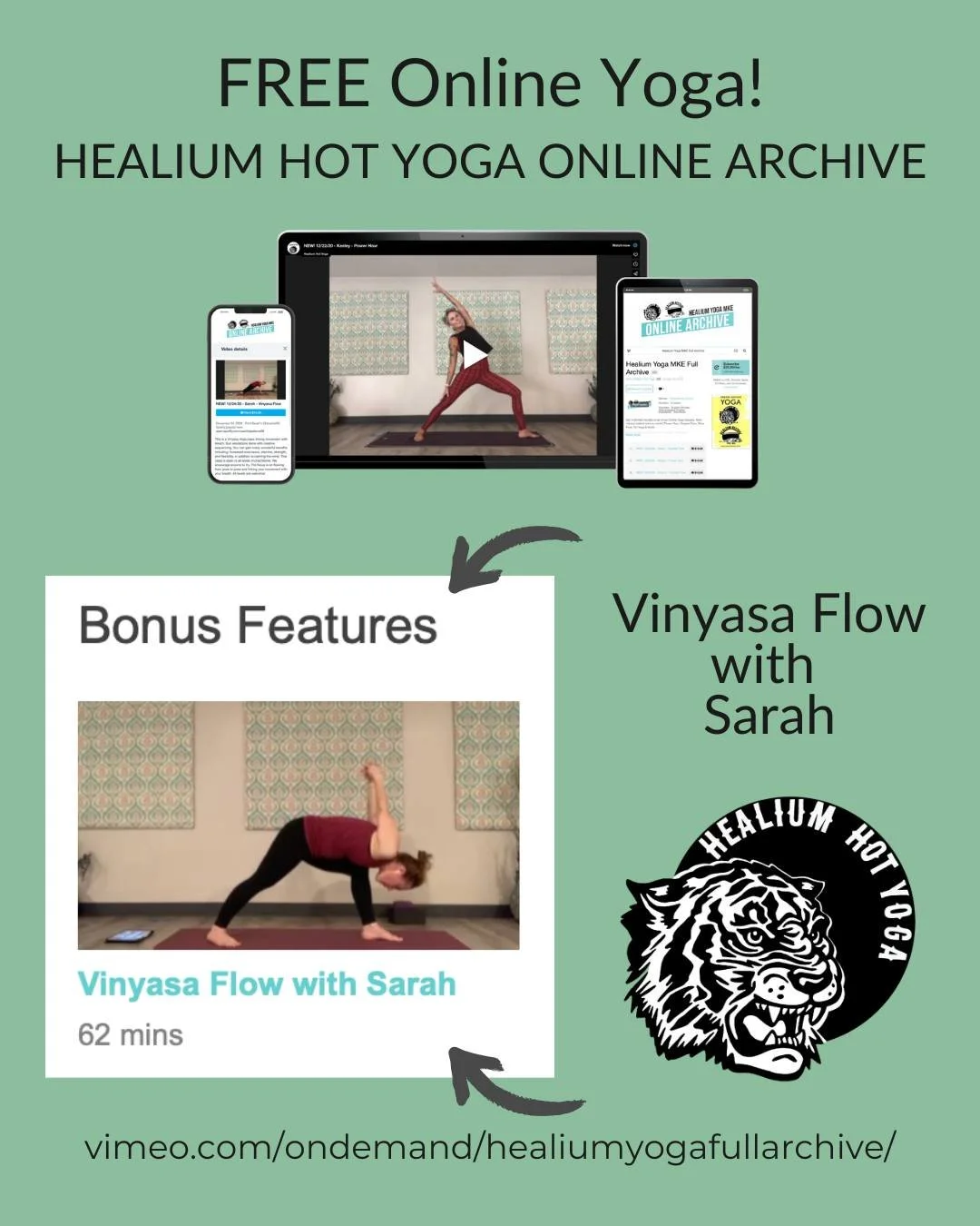 FREE Vinyasa Flow

Join Sarah for a free one hour, whole-body focused Vinyasa Flow from late October 2020! 

No code, no membership. Just a digital device, you and your mat (plus maybe a space heater, some pillows and blankets, blocks and straps, pos