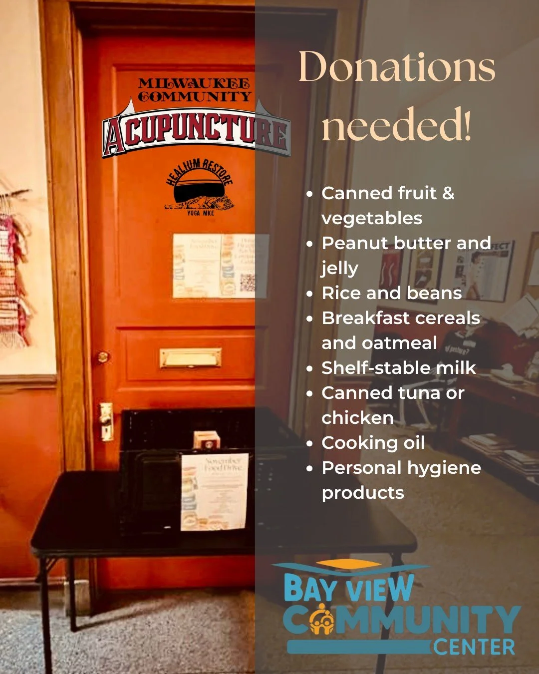 Thanks for your donations!
Community donations needed!

We have set out boxes at each of our locations to collect items urgently in need in our communities. At Healium Hot Yoga-Bay View, Healium HIIT and Healium Restore (in collaboration with Milwauk