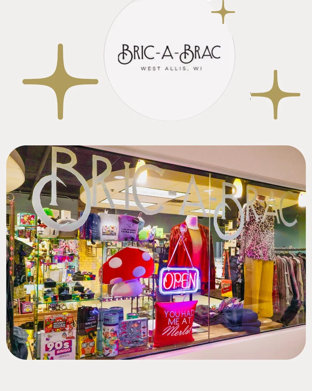 Bric-A-Brac

This week we are happy to feature Bric-A-Brac, a super cute gift store located inside Summit Place at 6737 W. Washington St. in West Allis. Just recently opened, Bric-A-Brac is the sister store to Oniomania. You&rsquo;ll find a large sel