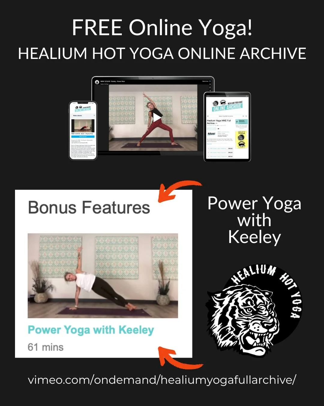 FREE Power Yoga

Fire up those space heaters and get HOT with a FREE hour of Power brought to you by Keeley, recorded in November 2020! 

No code, no membership. Just a digital device, you and your mat (plus maybe a space heater, some pillows and bla