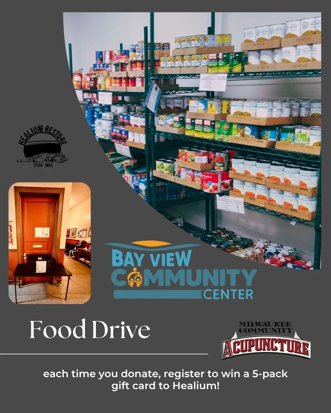 Still accepting donations!

We have set out boxes at each of our locations to collect items urgently in need in our communities. At Healium Hot Yoga-Bay View, Healium HIIT and Healium Restore (in collaboration with Milwaukee Community Acupuncture) we