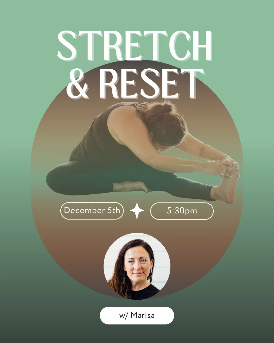 Ease into the weekend with Marisa&rsquo;s gently heated Friday night stretch + reset 🌙

🕠 Dec 5 | 5:30&ndash;6:30pm | Healium Hot Yoga&ndash;Bay View

First half: deep stretch.
Second half: gentle flow.

All levels welcome 💫

Included in membershi