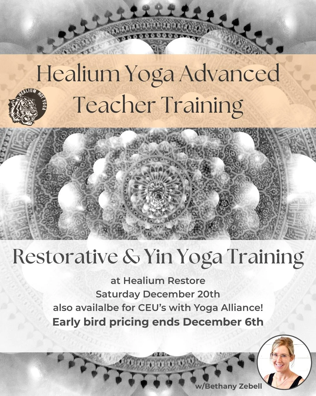 Restorative &amp; Yin Yoga Training
Early bird pricing ends December 6th

Join Bethany Zebell, eRYT 500, on Saturday December 20th from 8:00am-4:00pm at Healium Restore for Restorative and Yin Yoga Training. 

This day-long module will deeply explore