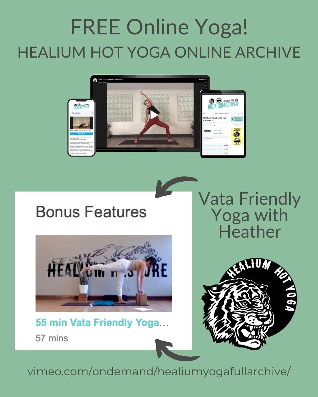 FREE Online Yoga

Get grounded, cozy and nourished this week for FREE with Heather as she leads you through a 55 minute Vata-balancing sequence. 

No code, no membership. Just a digital device, you and your mat (plus maybe a space heater, some pillow