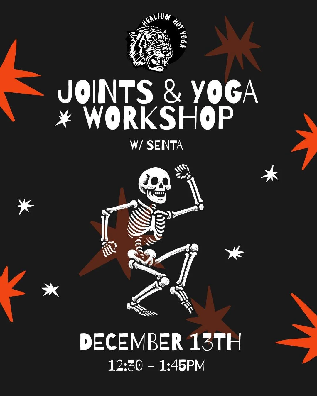 Join Senta on this Saturday from 12:30&ndash;1:45pm at Healium Hot Yoga&ndash;Bay View&rsquo;s Cozy Studio for a Joints &amp; Yoga workshop.

In this workshop you&rsquo;ll break down what&rsquo;s happening in your joints during asana, explore ways to