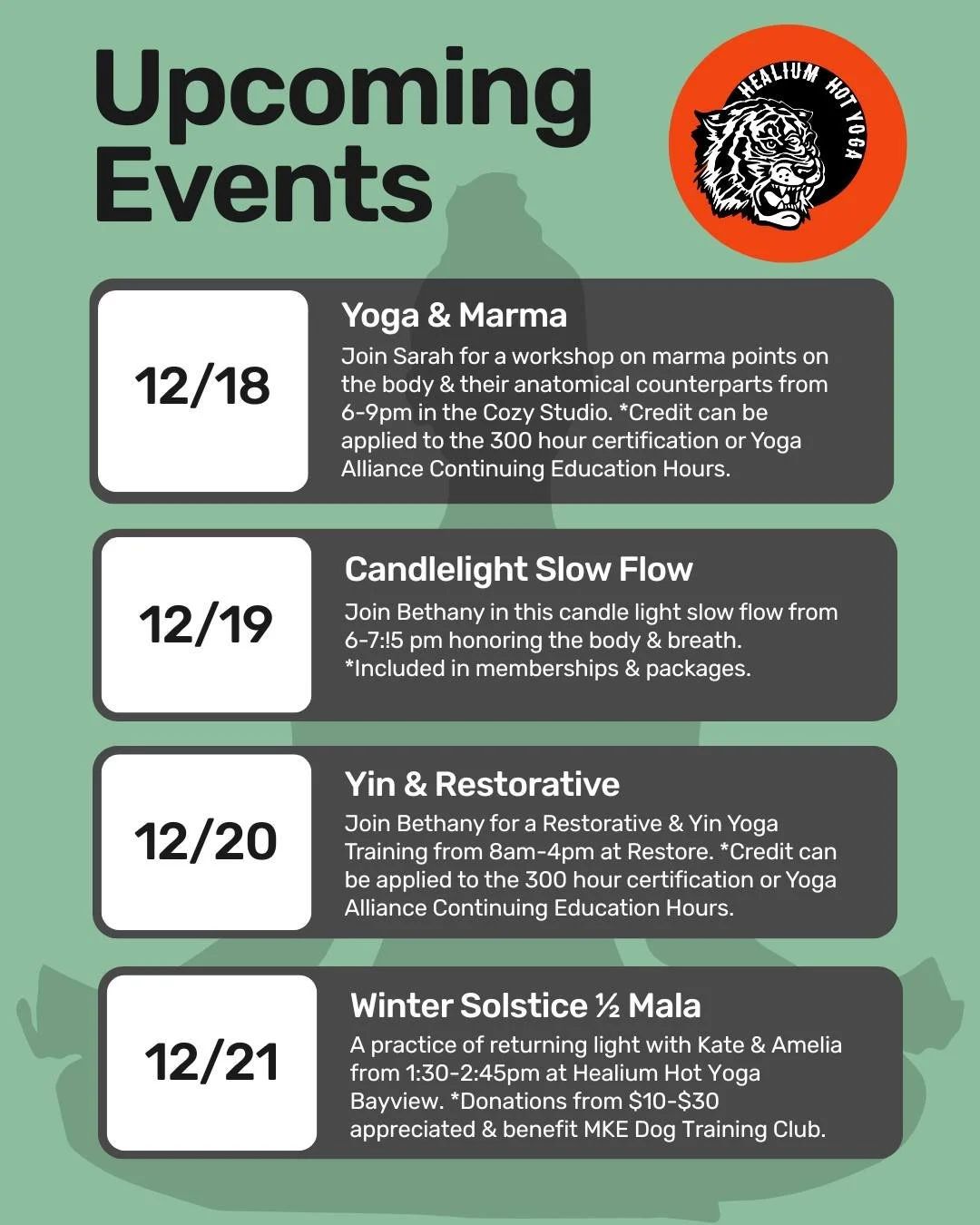 Lots of exciting opportunities to make it onto your mat and learn this week! Check out more details at www.healiumhotyoga.com/happenings. #healiumhotyoga #yogadaily #healiumeverywhere #healiumytt #healiumtrain