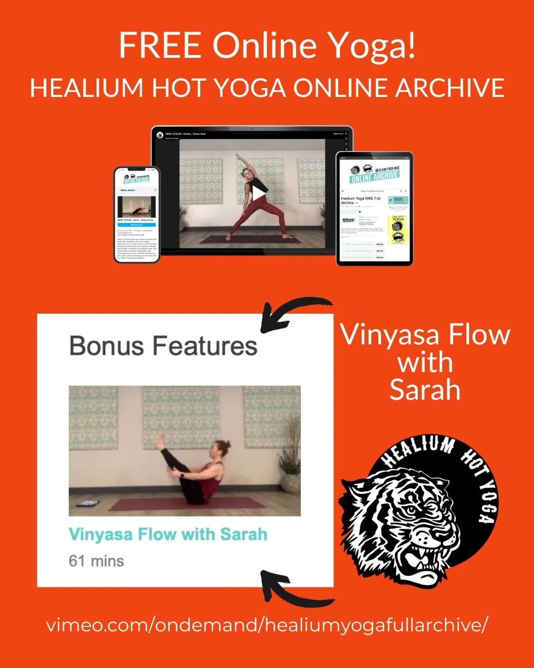 FREE Online Vinyasa Flow

Join Sarah for a FREE 60 minute Vinyasa Flow that features Boat Pose and other core-focused postures. The Yacht Rock Playlist can be found here:  https://open.spotify.com/user/kelpolover09

No code, no membership. Just a dig