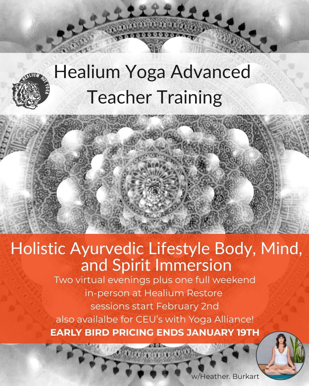 Holistic Ayurvedic Lifestyle Immersion
Early bird pricing ends Monday!

Join Heather Burkart for Holistic Ayurvedic Lifestyle Body, Mind, and Spirit Immersion!
Meets for one full weekend plus 2 virtual evenings, February 2nd-February 16th.

Join Heat