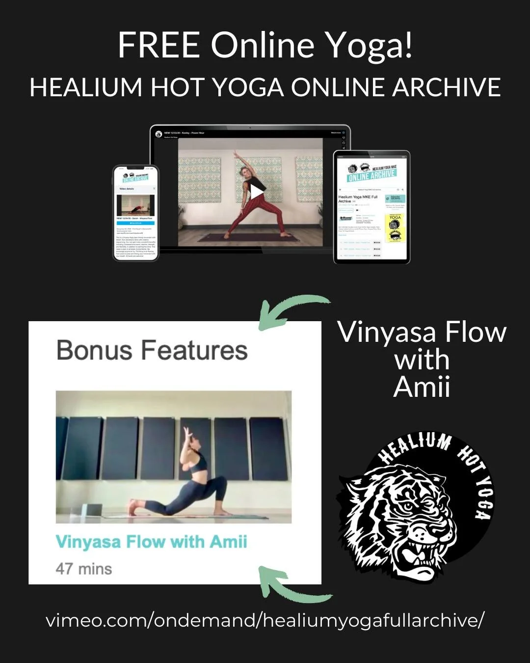 FREE Online Vinyasa Flow

It&rsquo;s Amii&rsquo;s birthday this week so to help celebrate, please enjoy a FREE Vinyasa Flow practice with her! 

No code, no membership. Just a digital device, you and your mat (plus maybe a space heater, some pillows 
