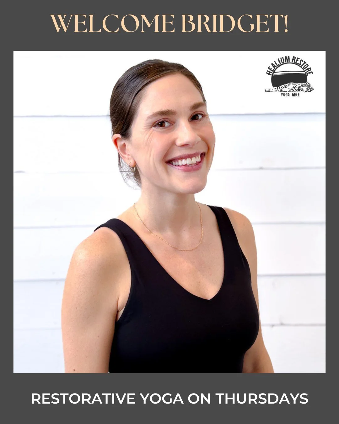 🙌Welcome Bridget🙌

Please join us in welcoming Bridget to the Healium Restore teaching family! Bridget will be taking over Restorative Yoga on Thursday evenings, 6pm, starting tonight ☺️

Bridget has been teaching yoga since 2017 throughout her hom