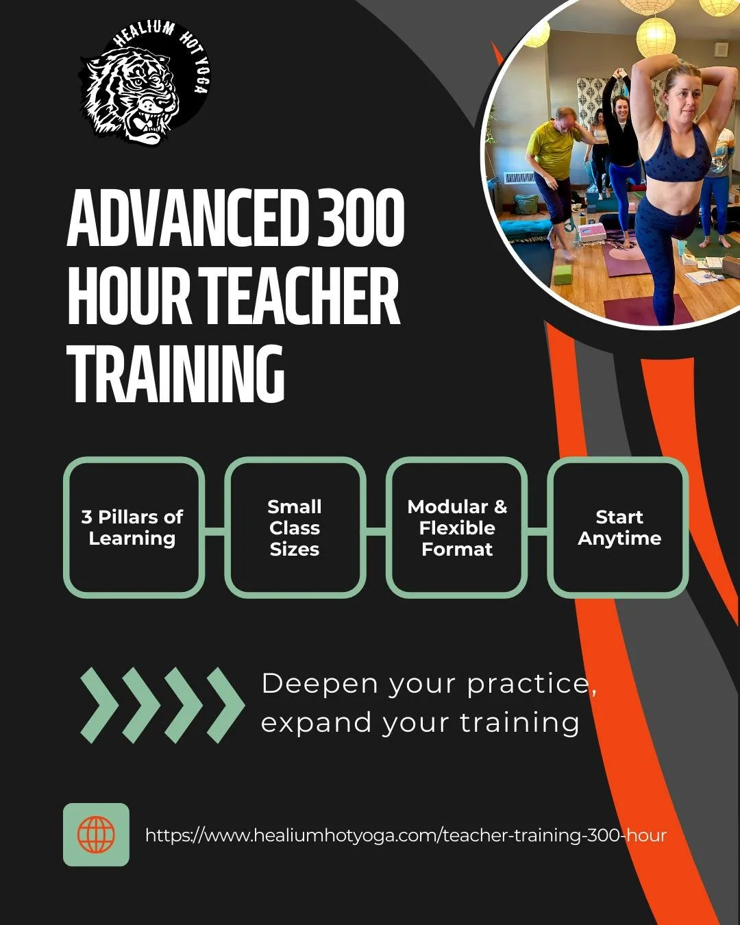 Ready to go deeper? 🧘&zwj;♀️✨ 

Our 300-Hour Advanced Yoga Teacher Training blends advanced asana, Vedic sciences like Ayurveda, and community wellness to expand your practice and your teaching. Dive in at your pace with flexible modules, small clas