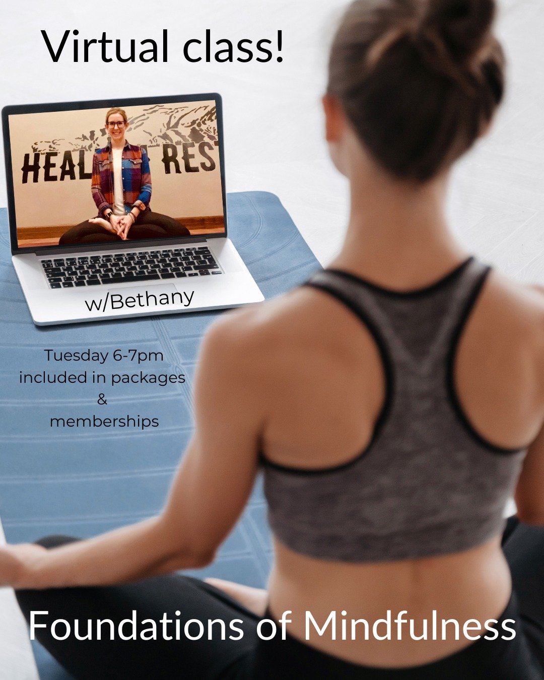 Foundations of Mindfulness 
Tuesday February 24th 6-7pm

Join meditation teacher Bethany for a four part series exploring the Four Foundations of Mindfulness. In this series, you will get to deep dive in to the general principals of mindfulness, how 