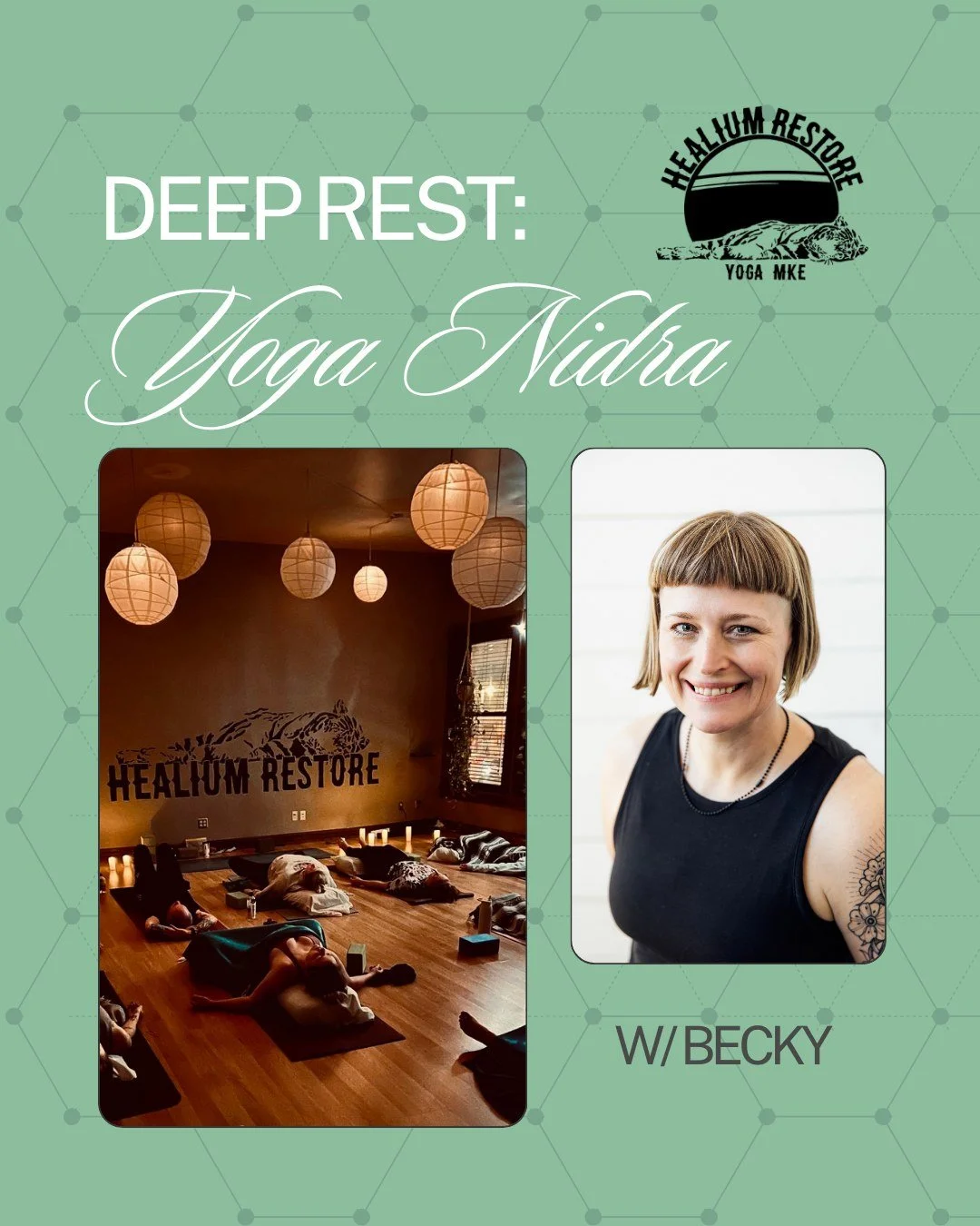 Join Becky on Saturday, March 28th | 11:00am&ndash;12:00pm at Healium Restore for Deep Rest Yoga Nidra for Healing.

Together, we&rsquo;ll gently explore the impact of societal pressure and family conditioning on our relationship with rest &mdash; an