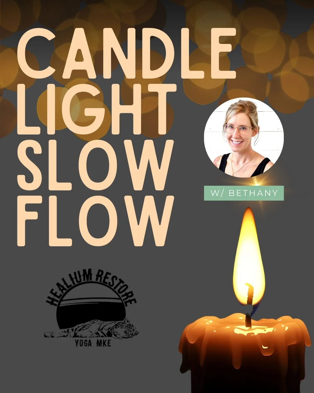 Candlelit. Slow. Intentional. 🕯️

Friday, March 20th, 2026 | 6:00&ndash;7:15pm

Join Bethany for a slow-paced, mindful flow designed to help you unwind before bed.

Dim lights. Gentle movement. Breath-led pacing.

Think meditation in motion&mdash;sp