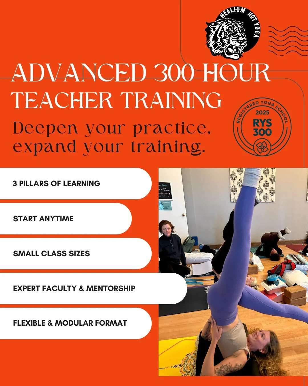 Step into the next chapter of your practice. ✨

Whether you&rsquo;re ready to refine your teaching or simply craving a deeper connection to yoga, Healium Hot Yoga&rsquo;s 300-Hour Advanced Teacher Training offers space to grow, explore, and evolve al