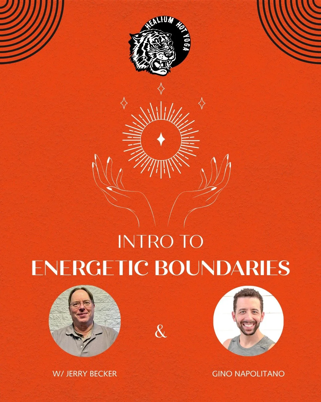 ✨ Introduction to Energetic Boundaries TOMORROW!✨

Join Jerry Becker + Gino Napolitano for an evening designed to help you understand, protect, and work with your energy using Ayurvedic + Yogic principles.

You&rsquo;ll explore:
&bull; Personal energ