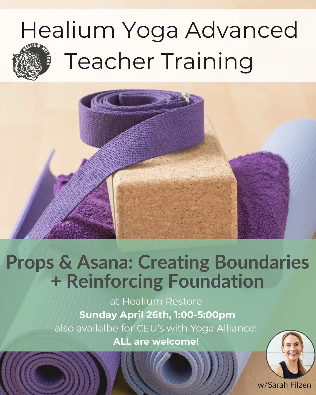 Props &amp; Asana: Creating Boundaries + Reinforcing Foundation
Sunday at Healium Restore

Join Sarah Filzen, eRYT 500, on Sunday April 26th from 1:00-5:00pm at Healium Restore for Props and Asana: Creating Boundaries and Reinforcing Foundation.

Thi
