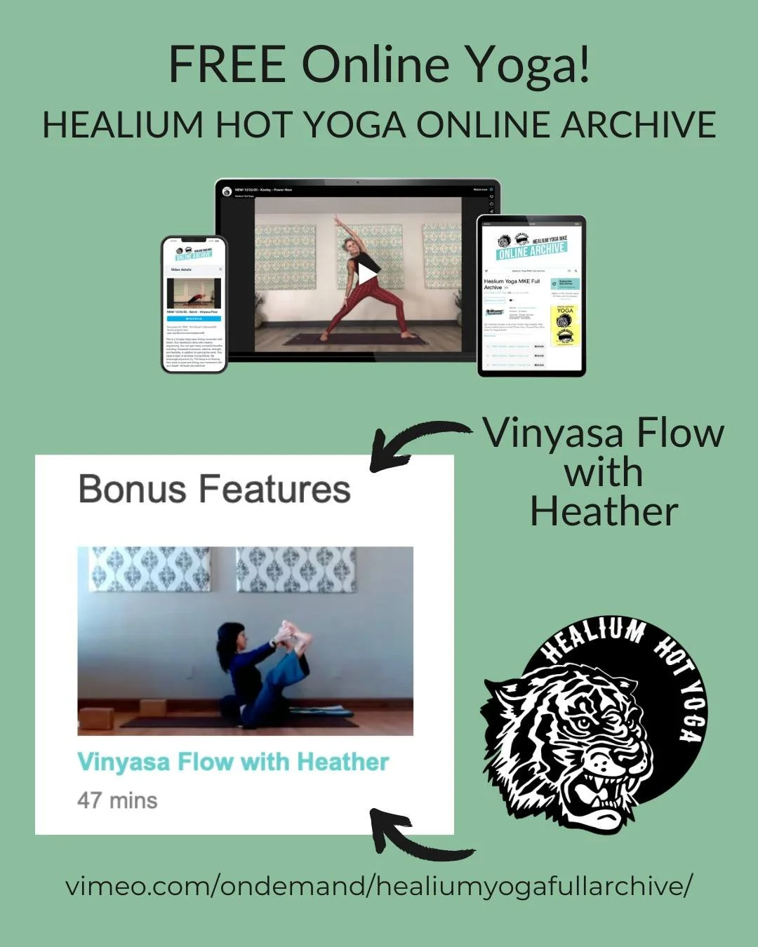 FREE Vinyasa Flow

Focus on your Solar Plexus Chakra with Heather this week with a FREE 45 minute Vinyasa Flow class!

No code, no membership. Just a digital device, you and your mat (plus maybe a space heater, some pillows and blankets, blocks and s