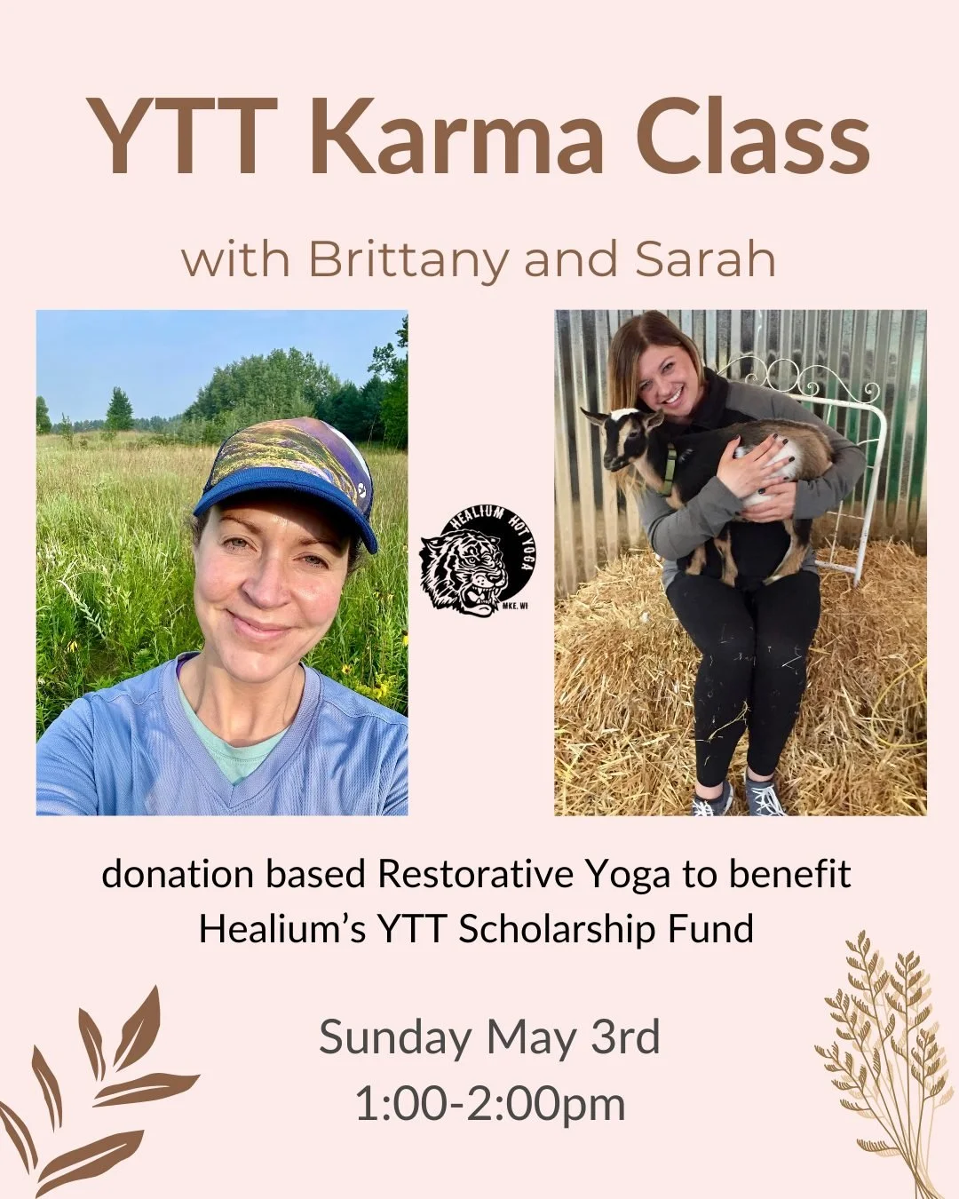 YTT Karma Class
Restorative yoga with Sarah + Brittany

Our Yoga Teacher Trainees are co-teaching Karma classes during the month of May!

Please join Sarah and Brittany on Sunday May 3rd from 1:00-2:00pm at Healium Hot Yoga-Bay View for a restorative