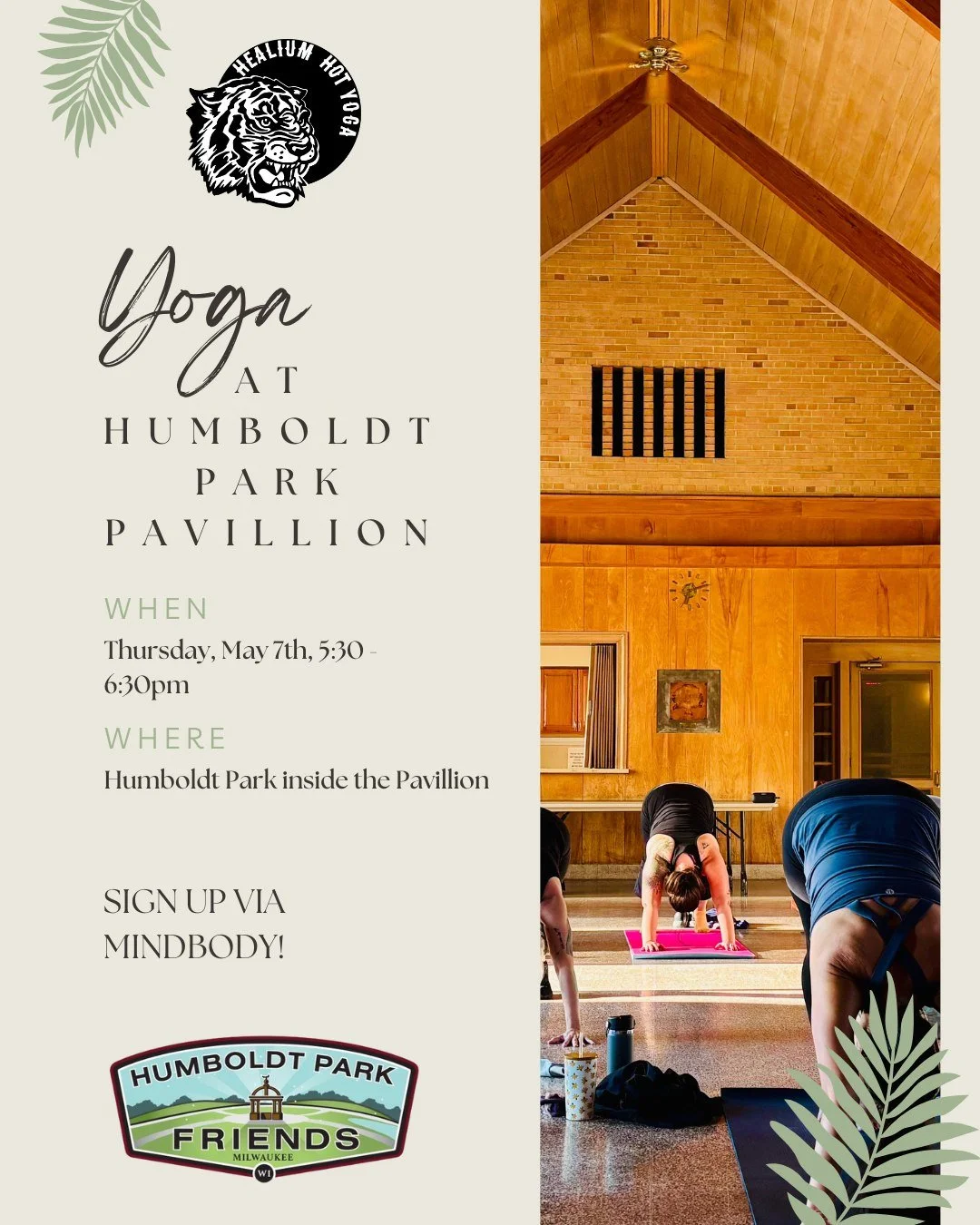🌿 Yoga at Humboldt Park Pavilion w/ Molly 🌿

Flow with us in the heart of the park ✨

Join Molly for a non-heated, all-levels vinyasa flow designed to move your whole body and connect you to community.

📍 Humboldt Park Pavilion | 3000 S Howell Ave