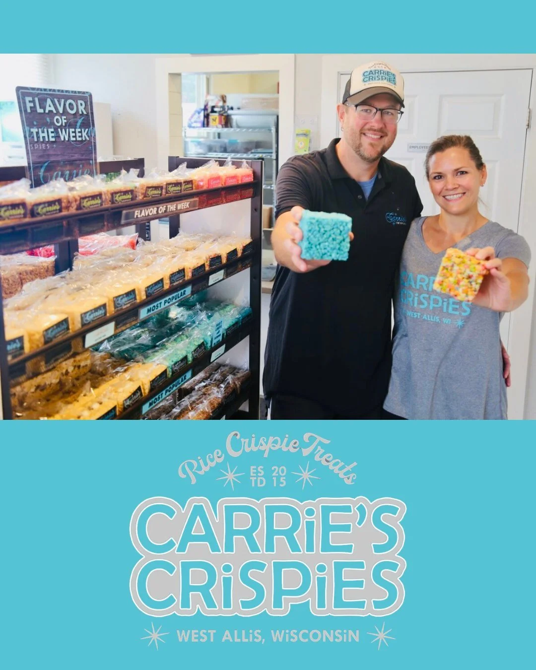 Carrie&rsquo;s Crispies

This week we are happy to feature Carrie&rsquo;s Crispies, located at 7133 West Becher Street in West Allis. Carrie&rsquo;s started in 2015 when Carrie took her passion for Rice Crispie Treats and turned it into the first ded