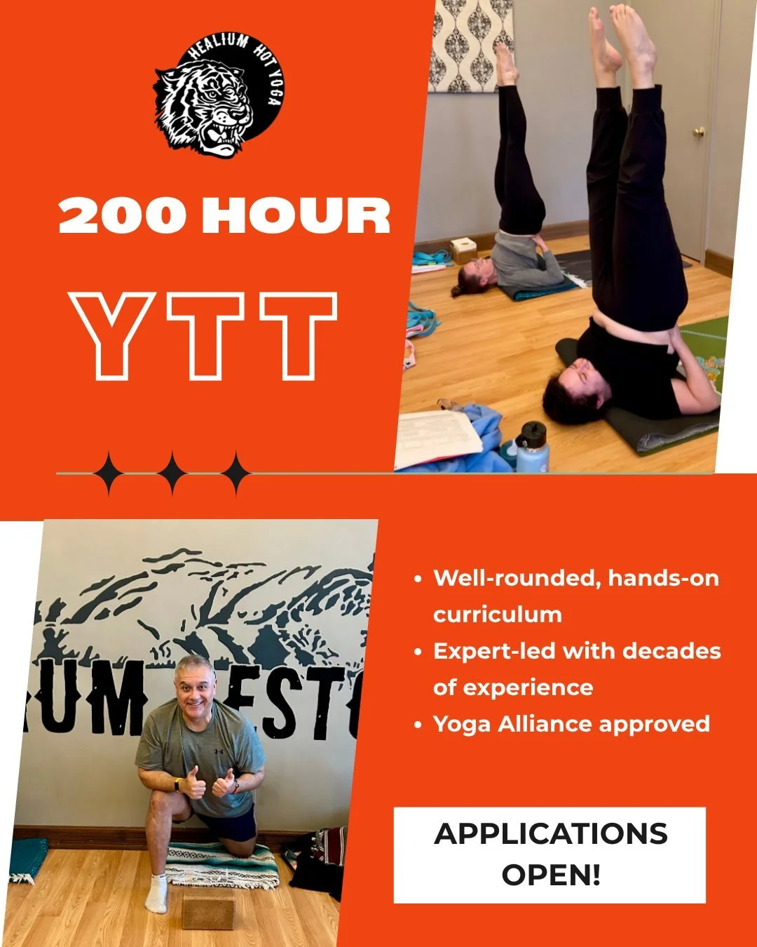 ✨ 200-Hour Yoga Teacher Training ✨

Everyone starts somewhere&mdash;this is your beginning.

Healium&rsquo;s 200-hour YTT is a hands-on, supportive experience designed to help you build a strong foundation in yoga&mdash;whether you want to teach or s