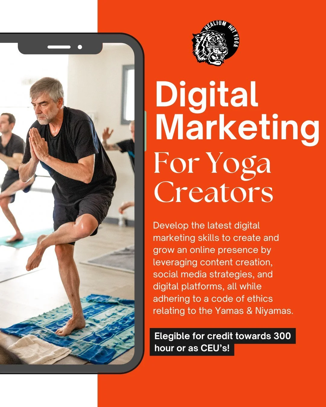 Want to grow your social media presence with more intention, clarity, and strategy?

Join Heather Burkart virtually NEXT TUESDAY, May 19th, from 6&ndash;9pm for Digital Marketing for Yoga Creators, part of Healium&rsquo;s 300 Hour Yoga Teacher Traini