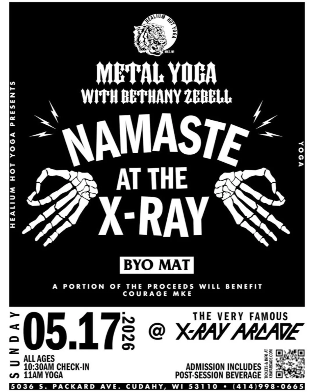 Namaste @ the X-Ray: Metal Yoga
SUNDAY!

Join us in collaboration with X-Ray Arcade for Metal Yoga w/Bethany on Sunday May 17th. Doors at 10:30am, class at 11:00! 

This is an all-ages yoga class with a heavy metal soundtrack! A portion of the procee