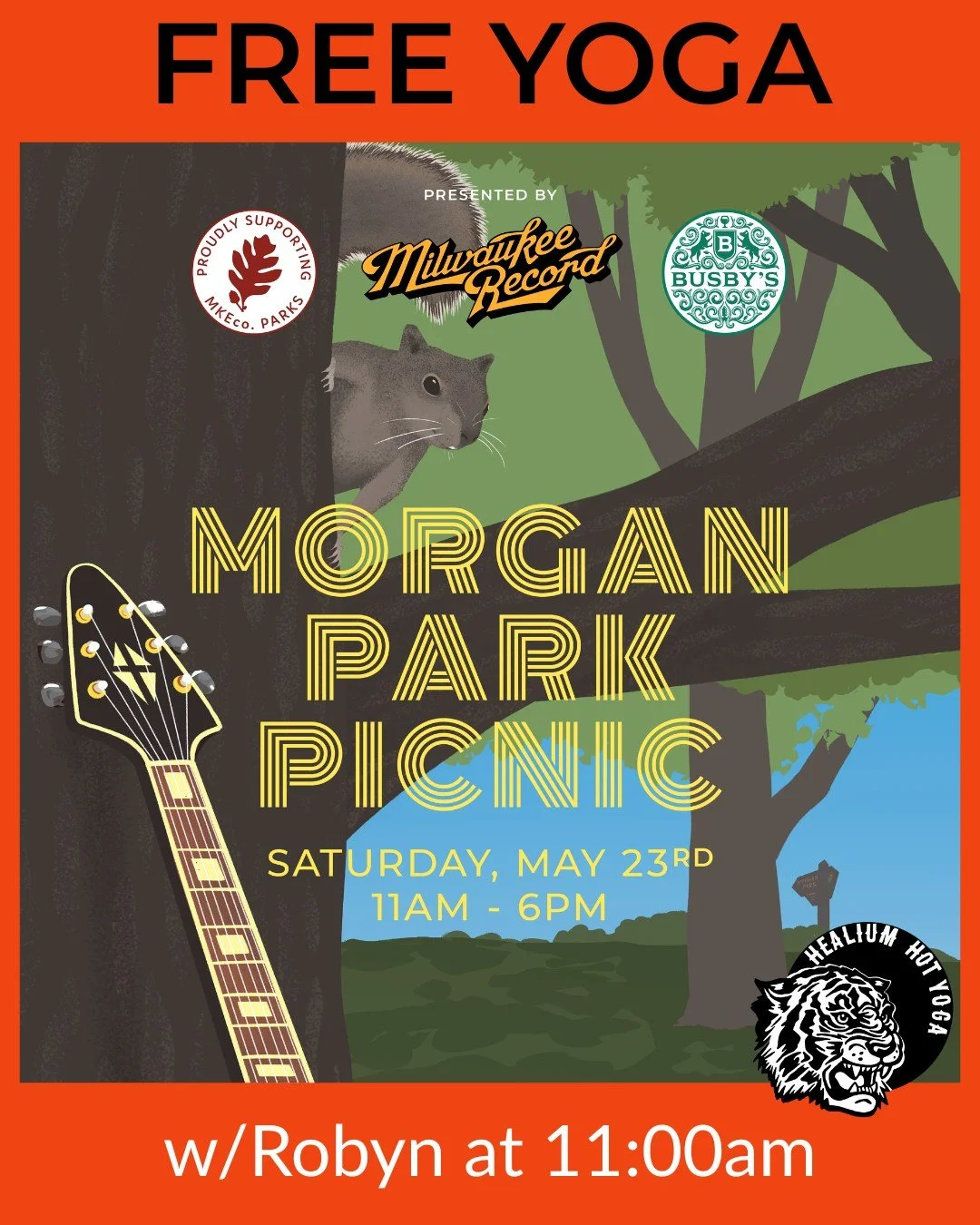 FREE Yoga at Morgan Park Picnic 

Join Robyn on Saturday May 23rd for FREE punk rock yoga at the 2nd annual Morgan Park Picnic, hosted by Milwaukee Record and Busby&rsquo;s! Robyn kicks things off with a FREE 45 minute feisty punk rock yoga flow from