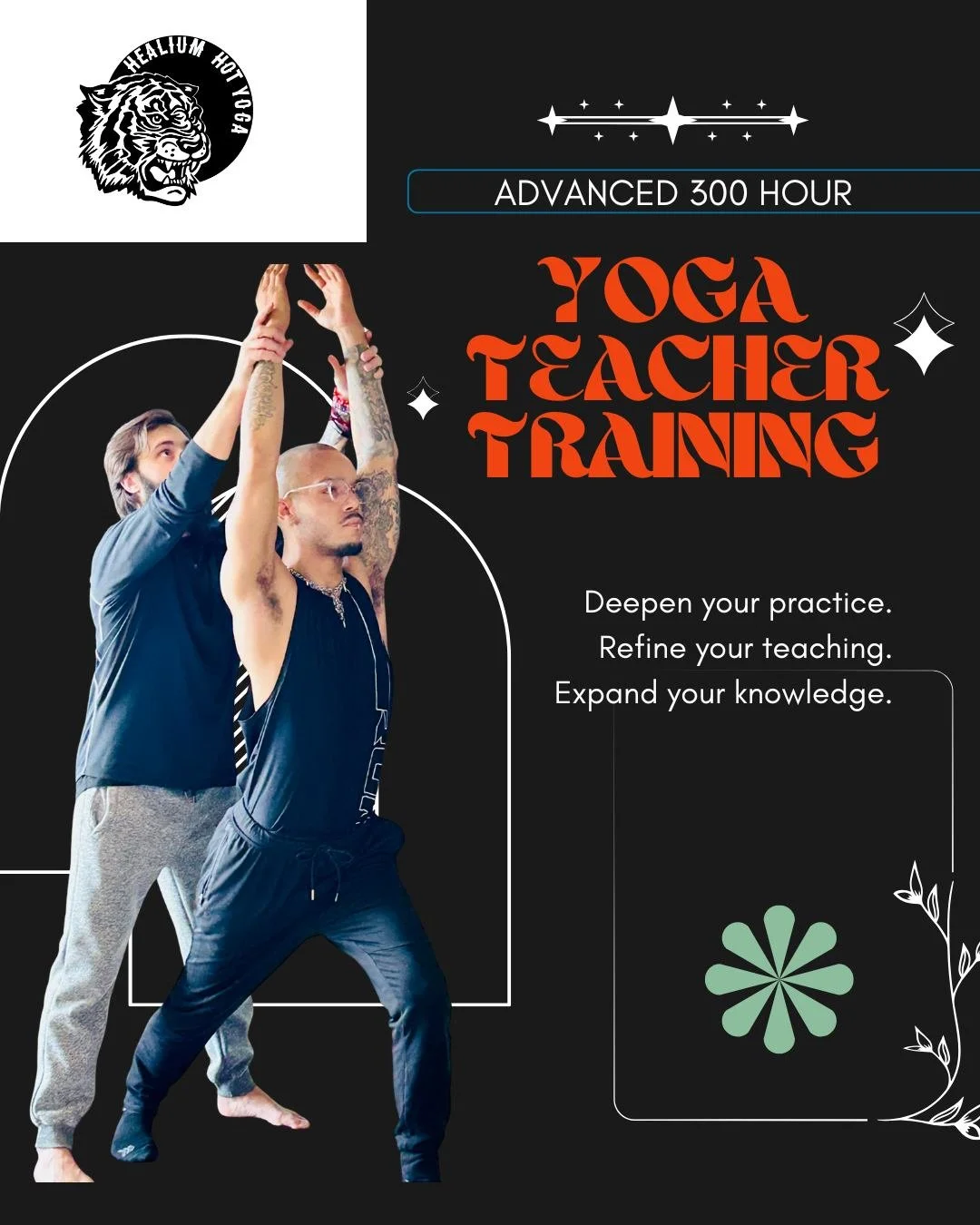 Your 200 hour was just the beginning ✨

Healium&rsquo;s 300 Hour Advanced Teacher Training is designed for teachers and dedicated students ready to deepen their knowledge, refine their voice, and continue evolving their practice beyond the basics.

E