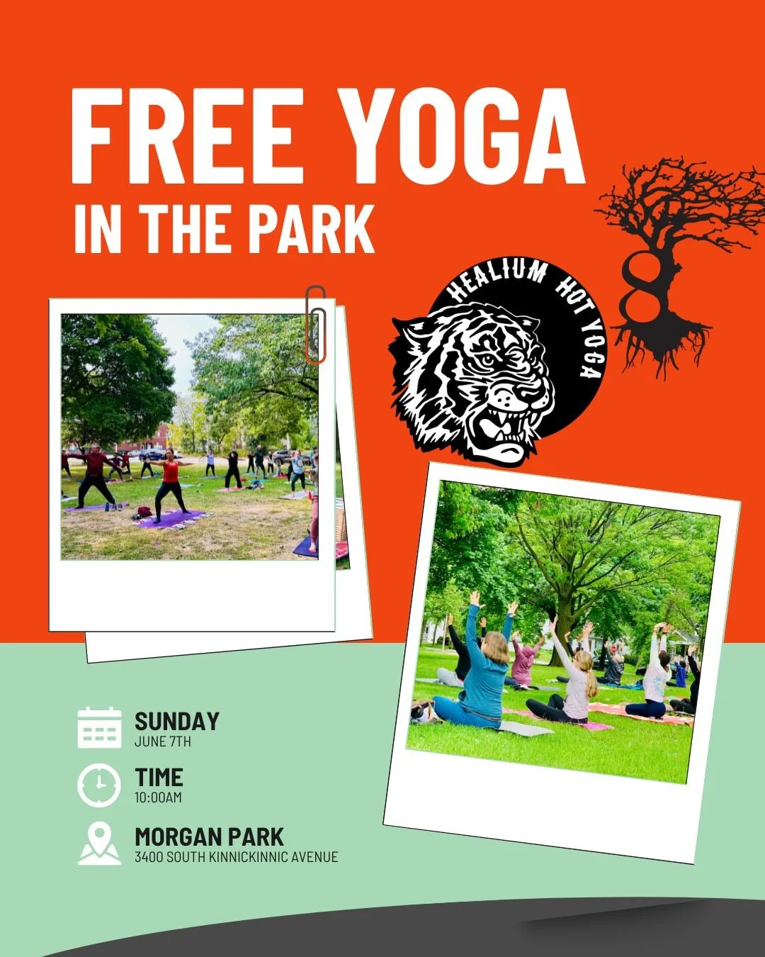 SUNDAYS ARE FOR YOGA IN THE PARK ☀️🌿

Join Healium Hot Yoga + 8 Branches Chinese Medicine THIS SUNDAY for a free outdoor yoga class to move, breathe, and soak up summer together.

✨ All levels welcome
🧘 Bring your own mat + water bottle
🌤 Outdoors