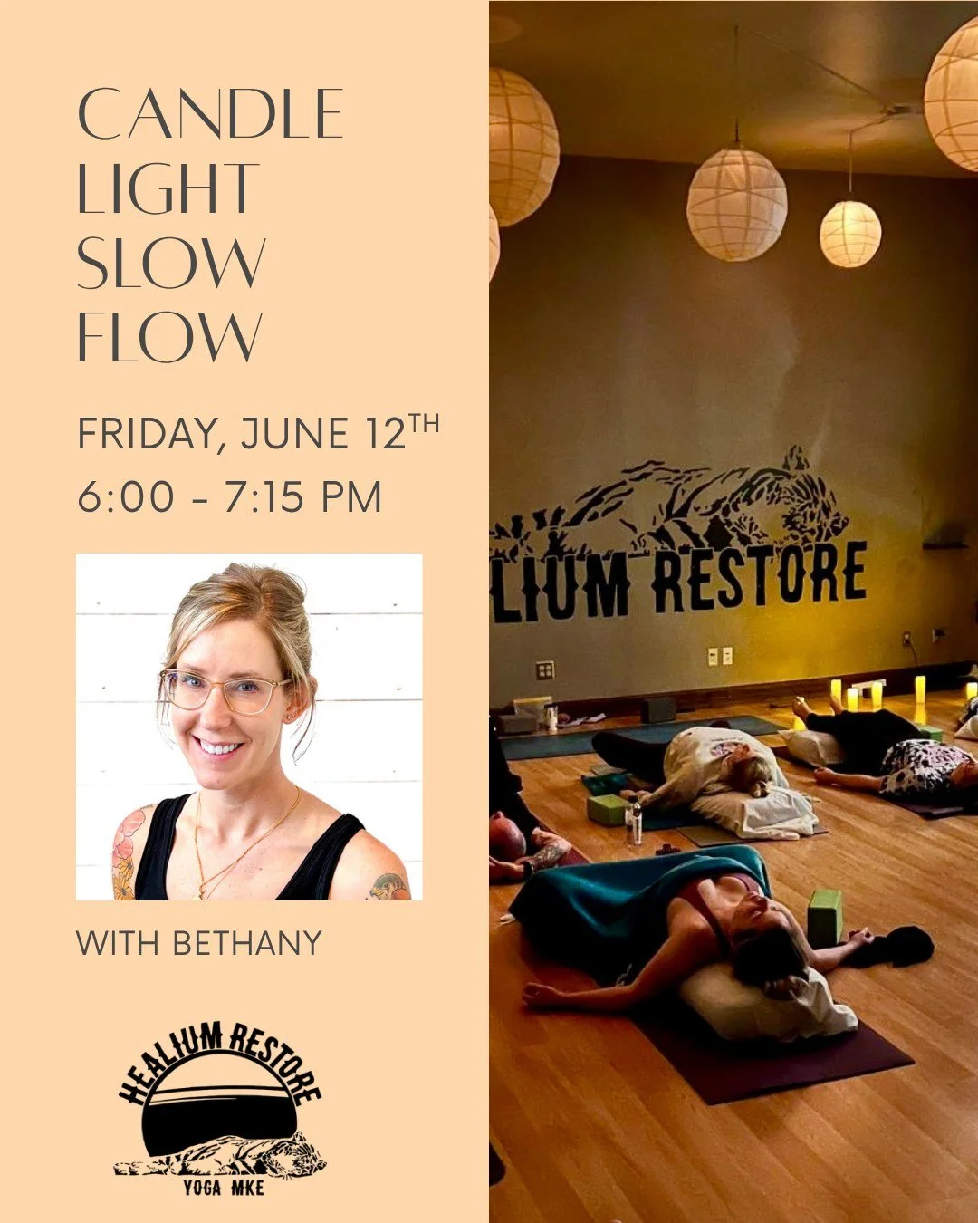 🕯️ Slow down. Breathe deeply. Unwind.

Join Bethany for a Candlelight Slow Flow at Healium Restore. Move through a gentle, grounding practice designed to release tension and restore balance&mdash;all in the warm glow of candlelight.

✨ THIS Friday, 