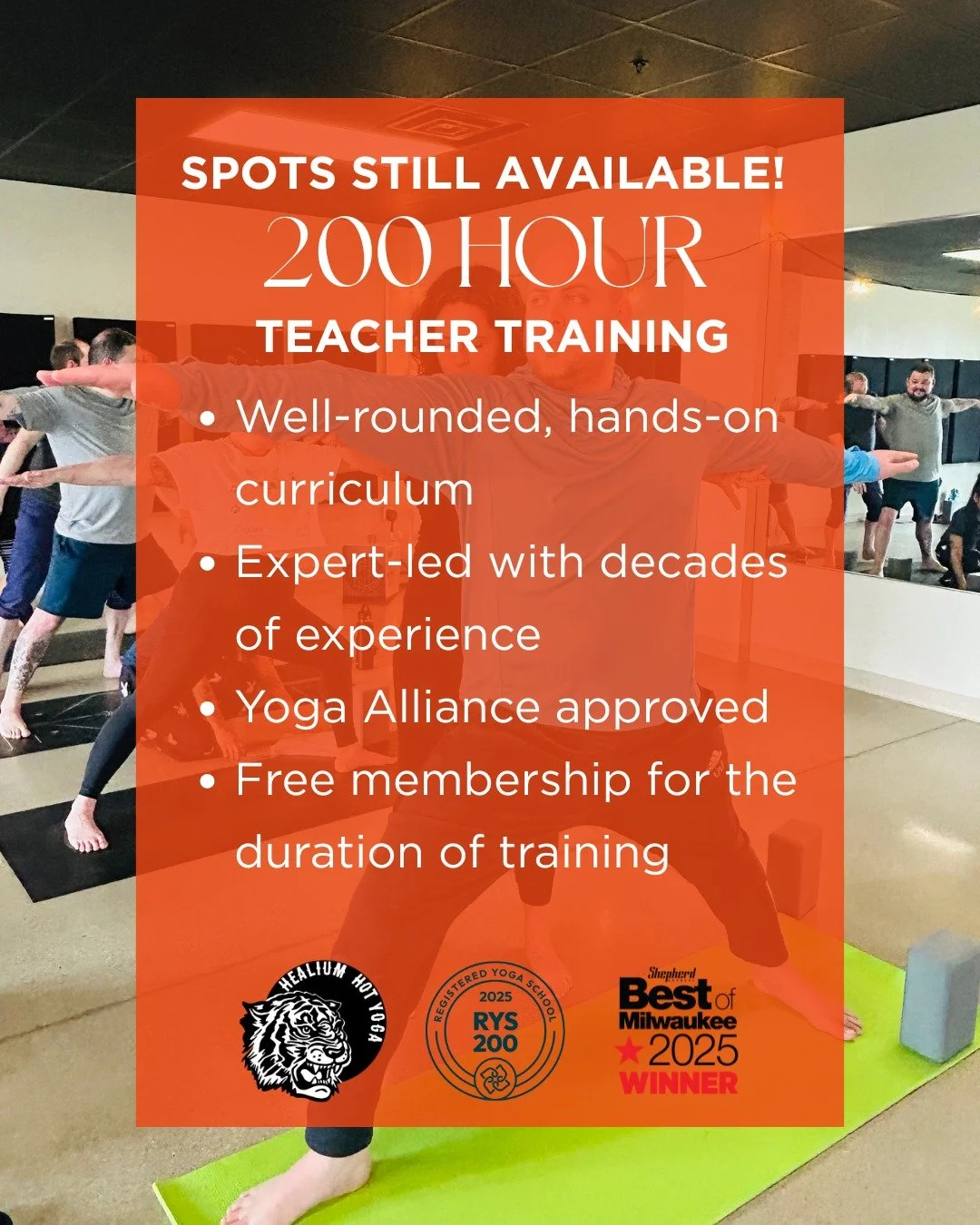 Hear ye, hear ye, Healium Yogis! 

We still have spots open for our 2026 - 2027 200 Hour Yoga Teacher Training. If you're curious and want to learn more about what the training entails, check us out at www.healiumhotyoga.com/teacher-training.

🧘🙏

