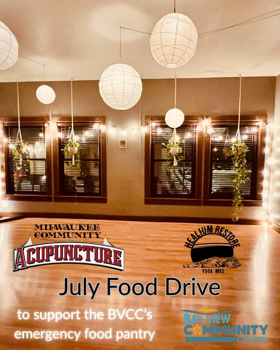 Please join us in supporting @milwaukeecommunityacupuncture  for a July Food Drive benefiting the @bayviewcentermke &rsquo;s emergency food pantry!

We will be accepting both pantry &amp; cash donations at our Healium Restore + MCA location!

⭐️ NON-