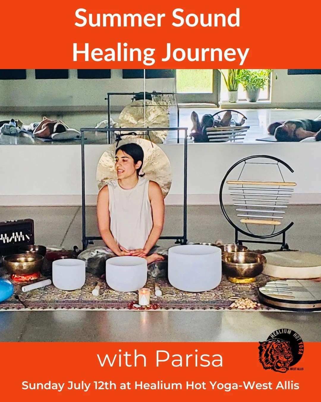 Summer Sound Healing Journey
at Healium-West Allis!

Join Parisa  on Sunday July 12th, 2:30-4:00pm at Healium Hot Yoga-West Allis for an immersive Summer Sound Journey to nourish the mind, body &amp; spirit!

We will begin with breathwork and gentle 