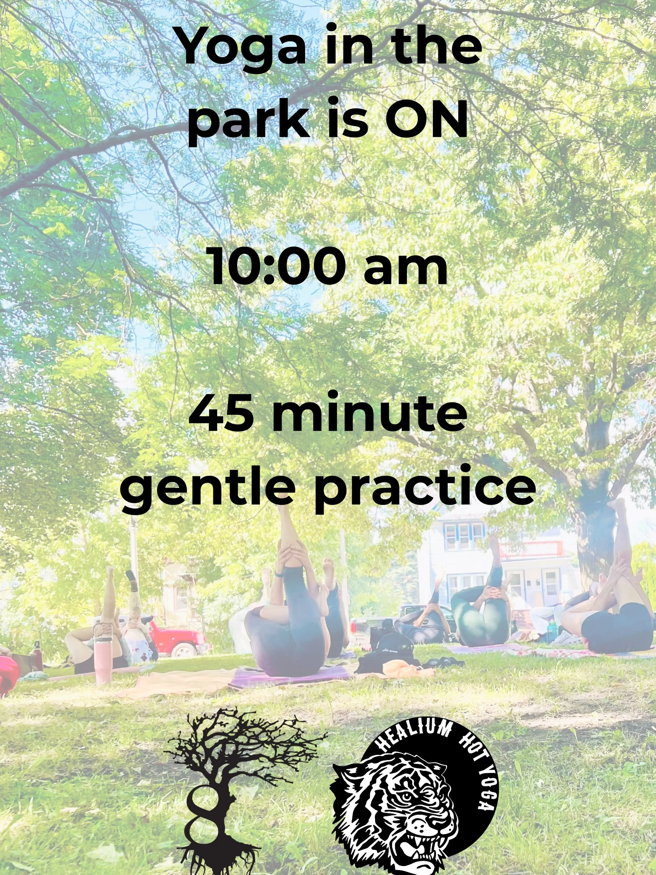 Yoga in the Park is on for this morning! We will host a gentle 45 minute practice at Morgan Park, starting a 10:00am. If you are signed up but don&rsquo;t feel safe coming, we understand!  Take it easy and consider wearing a mask during your practice