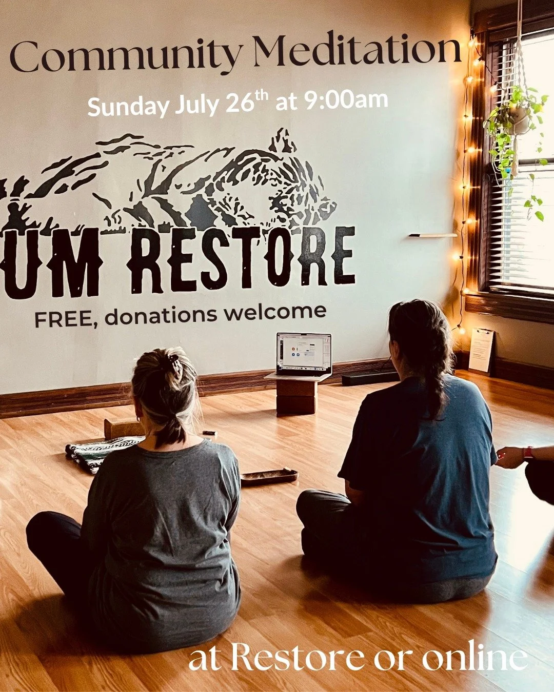 Community Meditation (FREE!)
at Healium Restore or Online!

Join Bethany on Sunday July 26th, 9:00-10:00am at Healium Restore or from the comfort of your own home for a monthly Community Meditation offering. Whether you are starting, sustaining, or a