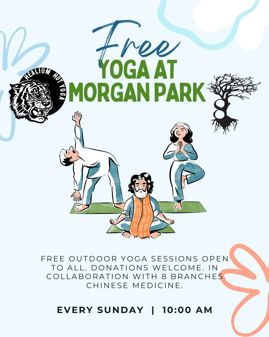 Join us every Sunday at 10AM for FREE Yoga in Morgan Park 🍃 

Brought to you in collaboration with 8 Branches Chinese Medicine.

 #healiumeverywhere #YogaCommunity #BestofMilwaukee2025 #healiumhotyoga #bayview
