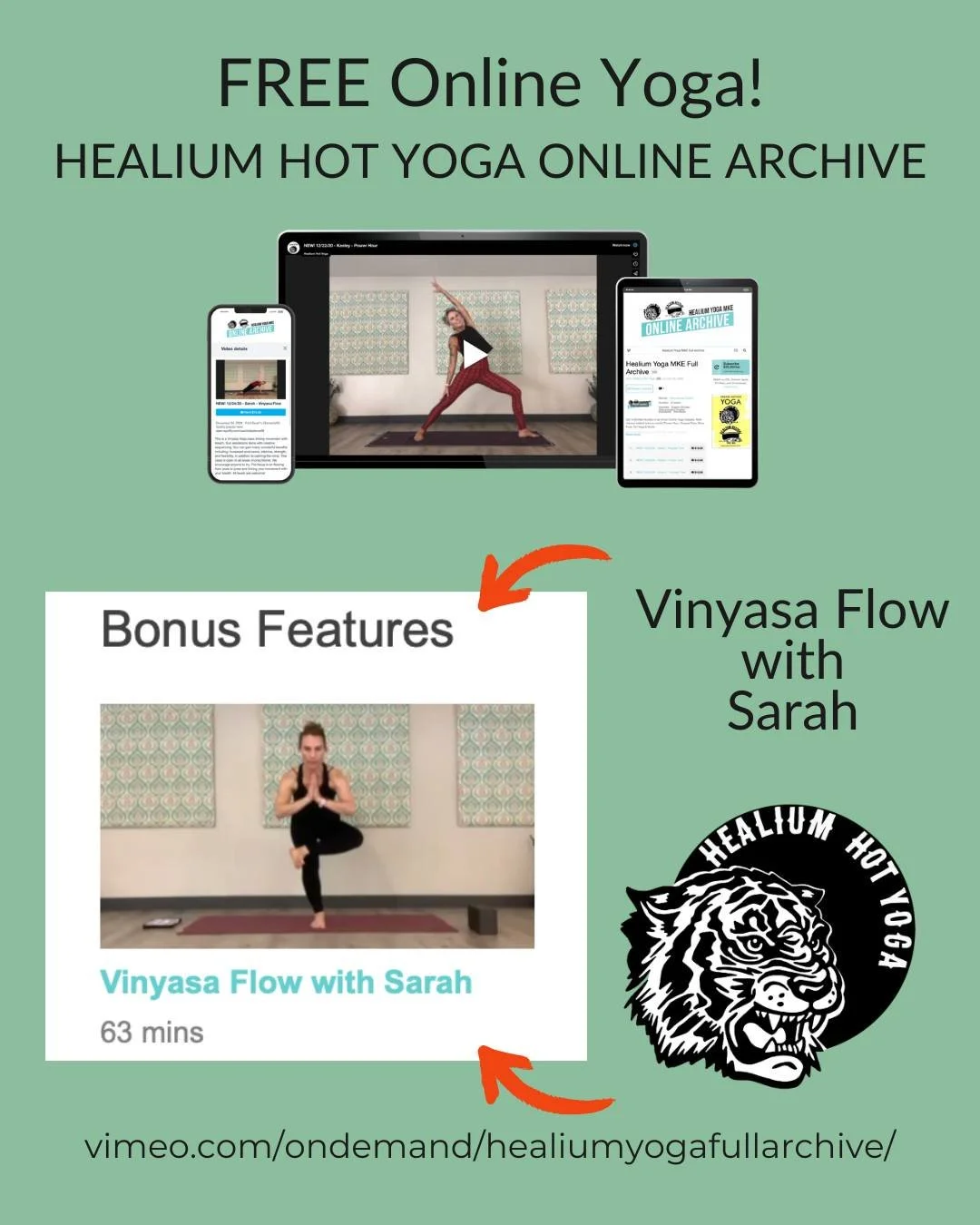 FREE Vinyasa Flow

Join Sarah for a FREE one hour nature-themed flow, recorded back in August of 2020!

No code, no membership. Just a digital device, you and your mat (plus maybe a space heater, some pillows and blankets, blocks and straps, possibly
