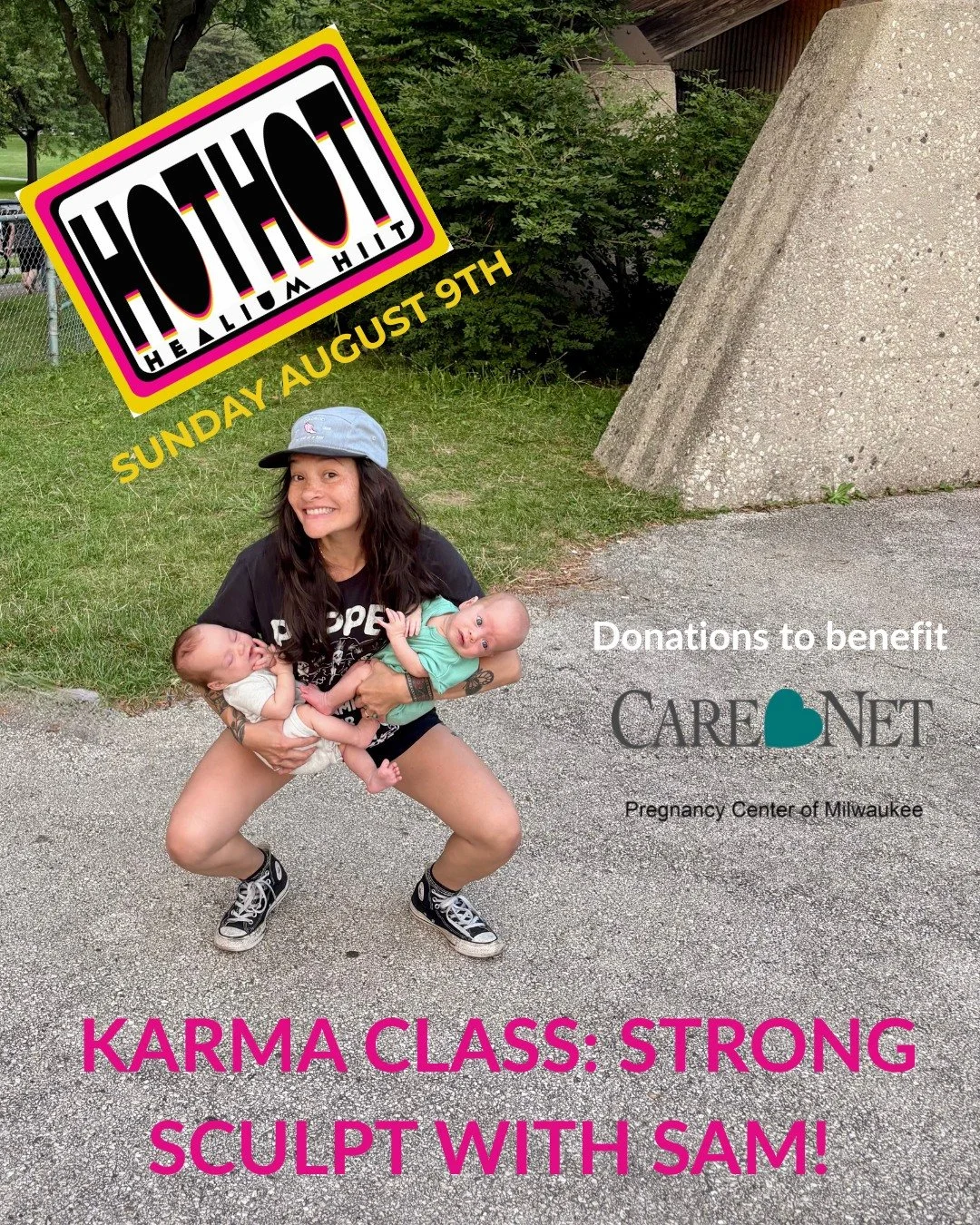 HIIT KARMA CLASS
Strong Sculpt to benefit CareNet Pregnancy Center of MKE

Join Sam on Sunday August 9th from 12:30-1:30pm at Healium HIIT for an hour of Strong Sculpt. Proceeds will help benefit Care Net Pregnancy Center of Milwaukee. Care Net has b