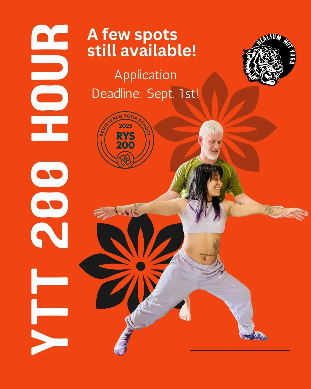 Healium's 200 Hour Yoga Teacher Training starts next month and there are still a few spots available! 

Why Healium's YTT 200 Hour? The answer is simple: it's awesome! 

BENEFIT: you get free yoga &amp; HIIT for the duration of training. 

APPLICATIO