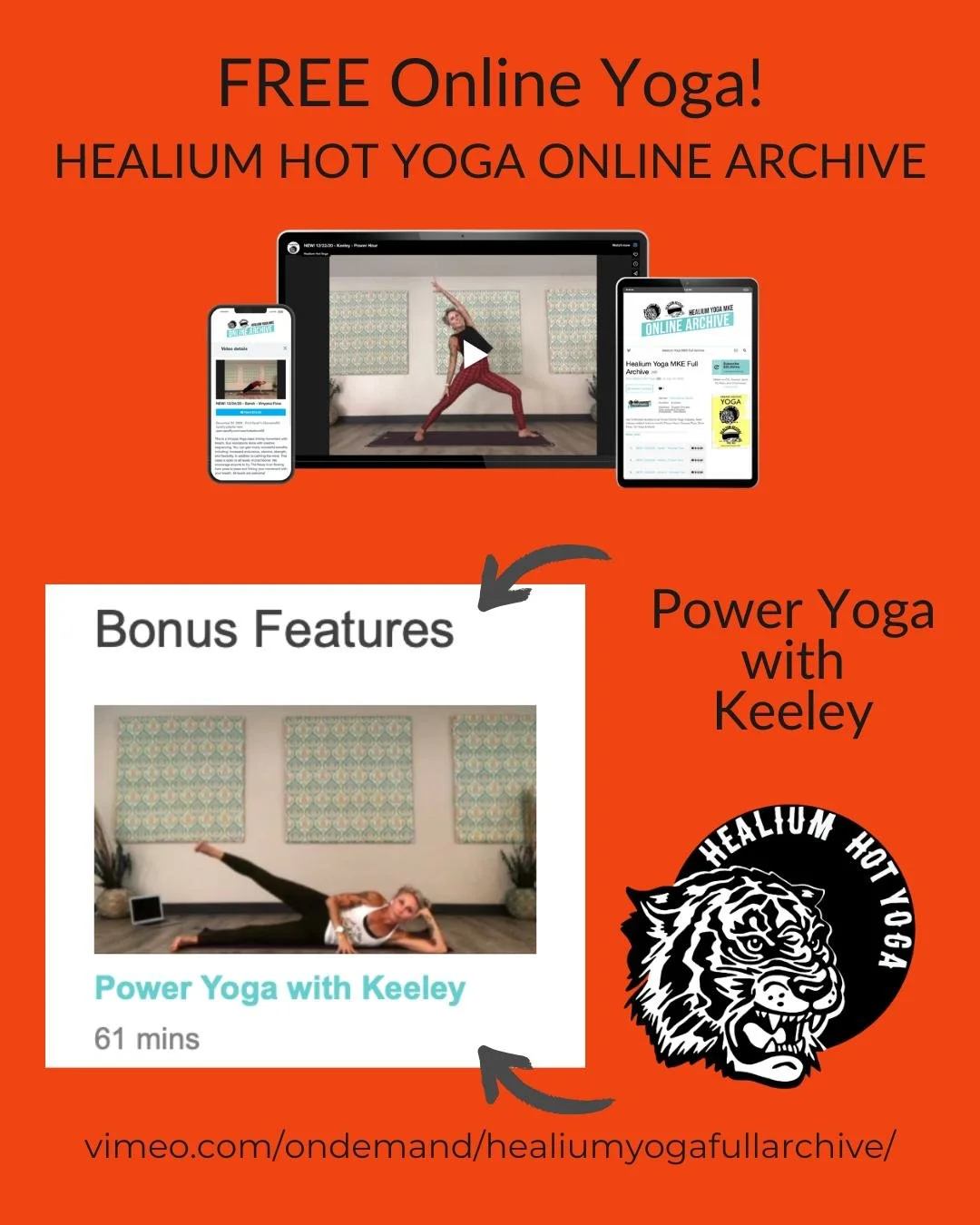 FREE Power Yoga

Sweat it out this week for FREE with Keeley! Join her for an hour of Power Yoga, recorded back in August of 2020! 

No code, no membership. Just a digital device, you and your mat (plus maybe a space heater, some pillows and blankets